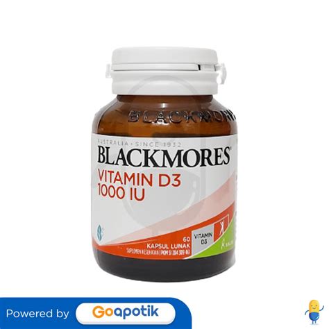 Blackmores Vitamin D3 1000 Iu Botol 60 Kapsul Kegunaan Efek Samping Dosis Dan Aturan Pakai