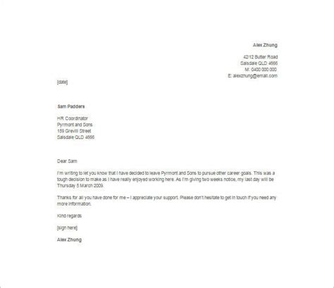 Casual Employee Resignation Letter Gotilo