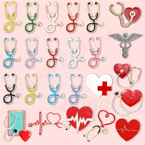Doctor Nurse Stethoscope Shape Brooches Personality Medical Medicine