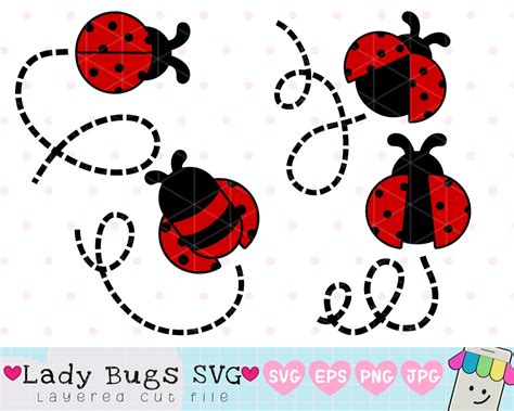 Ladybug Svg Lady Bug Layered Svg Cute Ladybug Files For Etsy