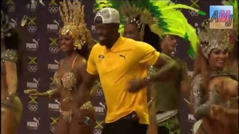 Usain Bolt Dances With Hot Brazil Samba Dancers At Rio Olympic News Conference Youtube
