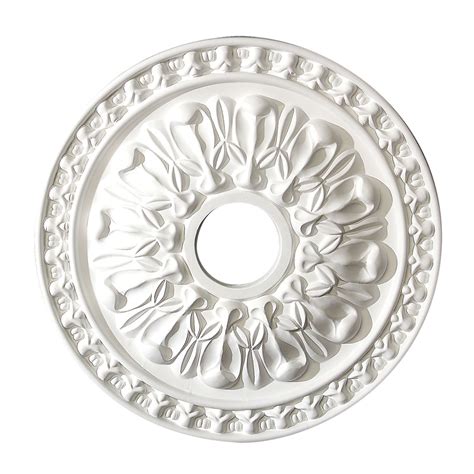 Give fans, chandeliers, pendant lights and other overhead fixtures a beautiful accent by attaching a ceiling medallion in tones such as bronze and chrome. 18in Dia | Primed White Polyurethane | Decorative Ceiling ...