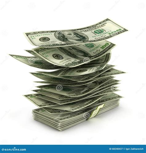 Flying Dollar Bills In Stack Stock Image Image Of Bundle Profit