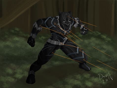 Artstation Black Panther Marvel Comics Fanart Speedpaint