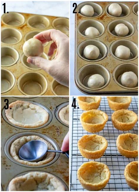 The Steps To Make Mini Pies In Muffin Tins Are Shown Here And Then