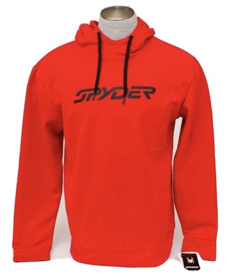 Mens Spyder Signature Red Hooded Sweatshirt Jacket Hoodie Small For