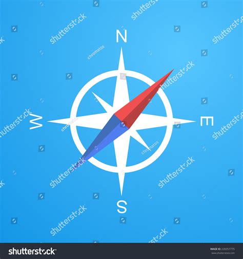 Simple Compass Icon 2d Flat Illustration Stock Vector Royalty Free