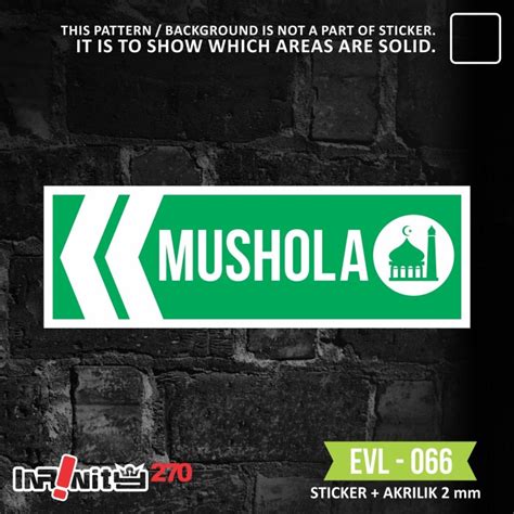 Jual EVL066 rambu K3 AKRILIK arah mushola mesjid masjid gedung safety