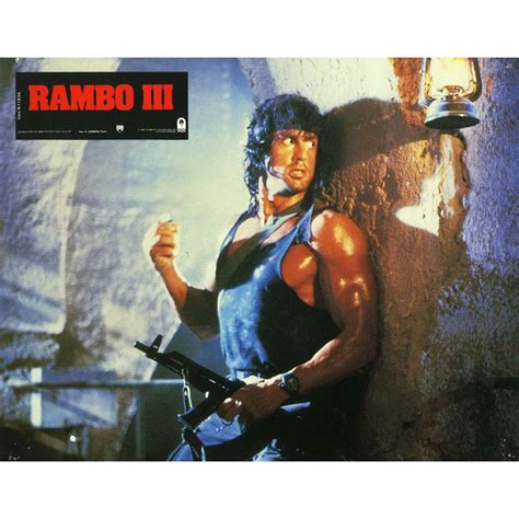 Rambo wyrusza do afganistanu, aby uratować swojego przyjaciela pułkownika trautmana. RAMBO 3 Lobby Card N17