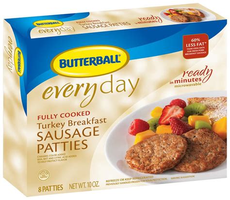 Butterball Everyday Fully Cooked Turkey Sausage Patties Shop Sausages