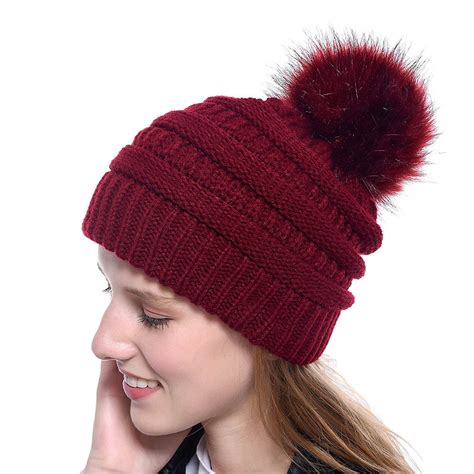 Hand Knitted Hat Bobble Hat Chunky Knit Accessories Hats Etsy