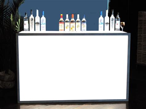 Illuminated Bar Stainless Steel Framed White Plexi Illuminated Bar W