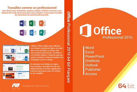 Office 2016 Professional 64bit Francais Dvd Cover By Adamjouamaa On