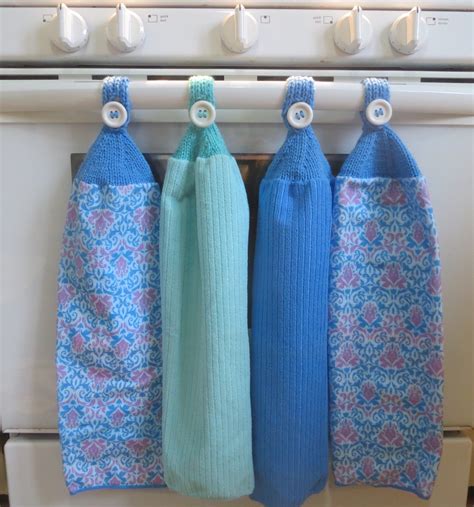 green blue and purple soft hanging kitchen dish towels etsy