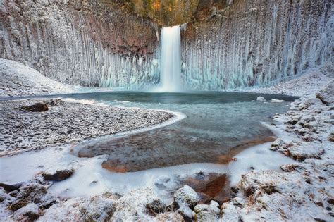 Nature Landscape Water Waterfall Long Exposure Winter Ice Frost