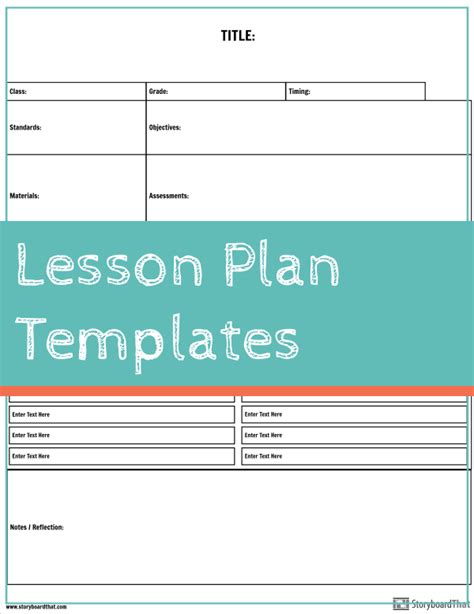 Choose From Several Lesson Plan Templates Or Create Your Own And