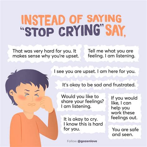 Instead Of Stop Crying Try These Supportive Phrases