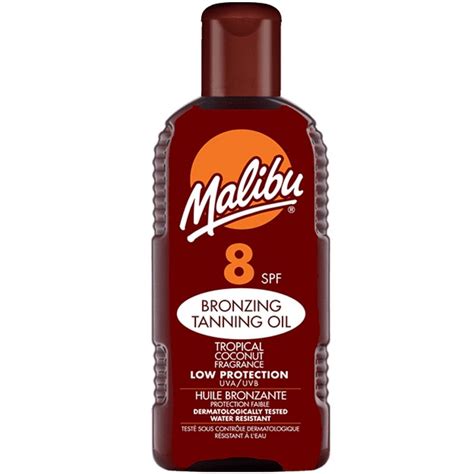 Malibu Bronzing Tanning Oil Spf8 200ml Sun And Tan Free Delivery