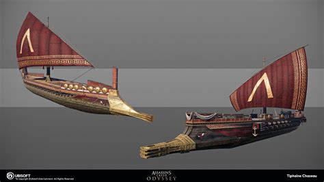 Artstation Assassins Creed Odyssey Boats Tiphaine Chazeau