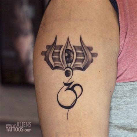 Om With Mantra Trishul Tattoo Inked By Sunny At Aliens Tattoo Om Tattoo