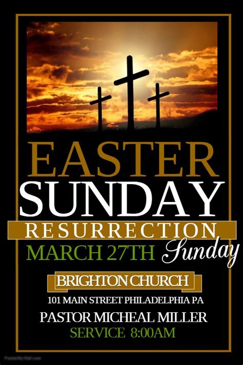 Easter Sunday Flyer Click On The Image To Customize On Postermywall