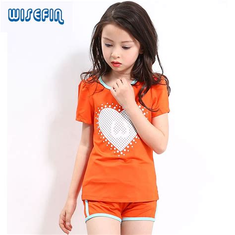 Wisefin Girls Clothing Sets Summer Style Cotton Sports Suit For Girls