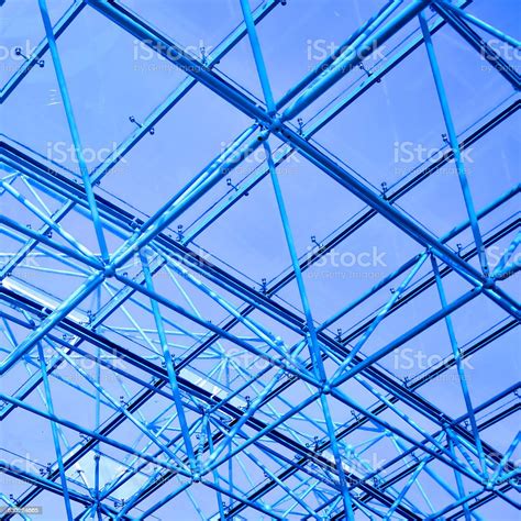 Abstract Blue Geometric Ceiling Stock Photo Download Image Now