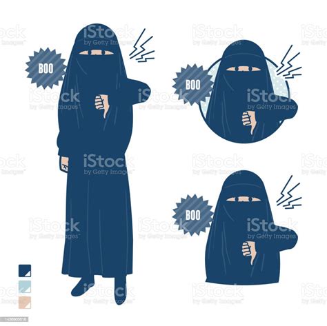 Eine Muslimische Frau Trägt Einen Niqab Mit Buhbildern Stock Vektor Art Und Mehr Bilder Von
