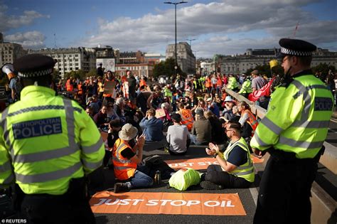 Just Stop Oil Activists Target Road In Knightsbridge Near Harrods