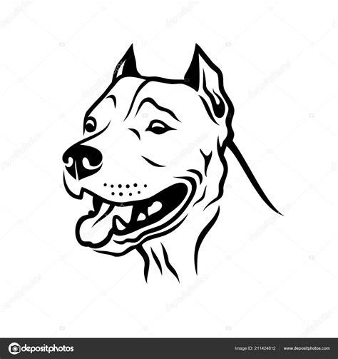 American Pitbull Terrier Dog Isolated Vector Illustration Stock Vector