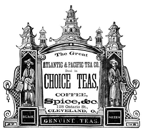 Vintage Clip Art Fanciful Tea Advertisement The