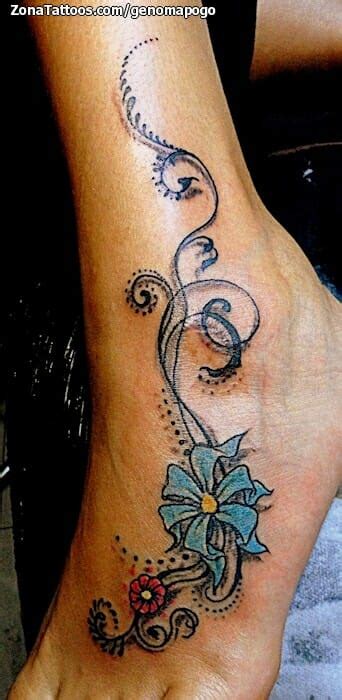 Tattoo Of Flowers Flourish Ankle