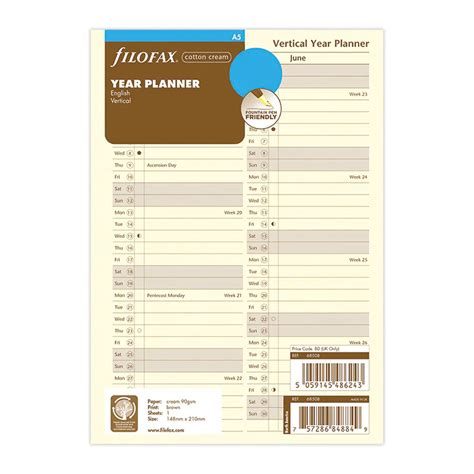 Filofax A5 2023 2024 Diary Organiser Inserts Refills Planners Full
