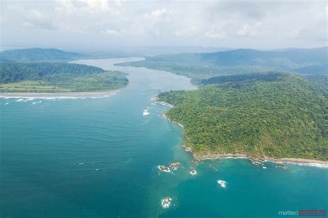 Aerial View Of Coastline Drake Bay Osa Peninsula Costa Rica