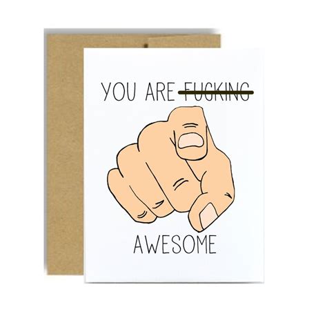 You Are Awesome Greeting Card Funny Just Because Snarky Etsy