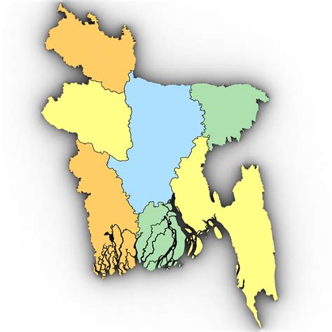 Political Map Of Bangladesh 3d Model 40 Max Obj 3ds Free3d