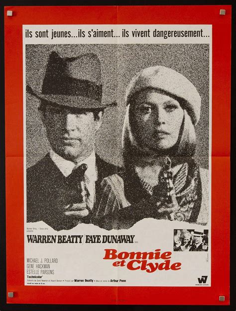 Bonnie And Clyde Vintage French Movie Poster