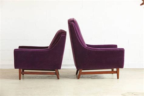 Purple velvet chair and ottoman. Pair of Adrian Pearsall His and Hers Lounge Chairs and ...