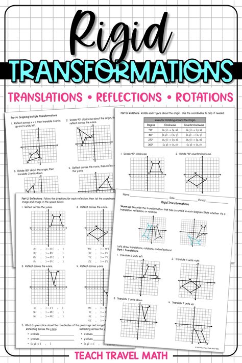 Rigid Transformations Translations Reflections Rotations Teaching