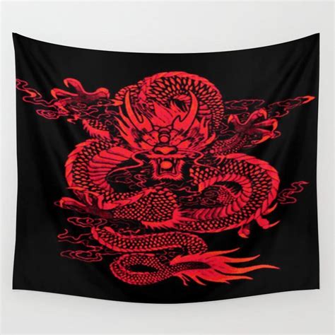 Epic Dragon Red Wall Hanging Tapestry By Sermani 51 X 60 In 2021
