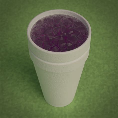 Lean Sizzurp Purple Drank Double Styrofoam Cup Crushed Ice