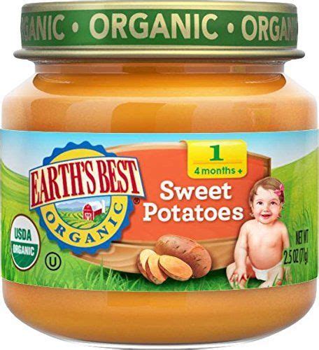 Earths Best Organic Stage 1 Sweet Potatoes 25 Ounce Jar Pack Of 12