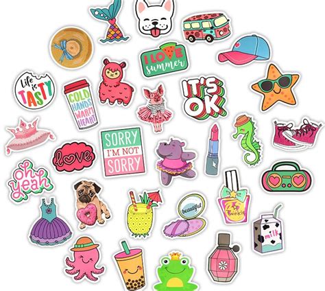 Aesthetic Pink Girls Cute Stickers Trendy Kawaii Summer Etsy