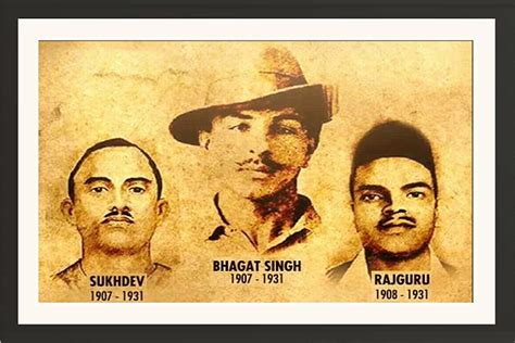 Freedom Fighters Bhagat Singh Sukhdev Rajguru Wall Hanging Framed