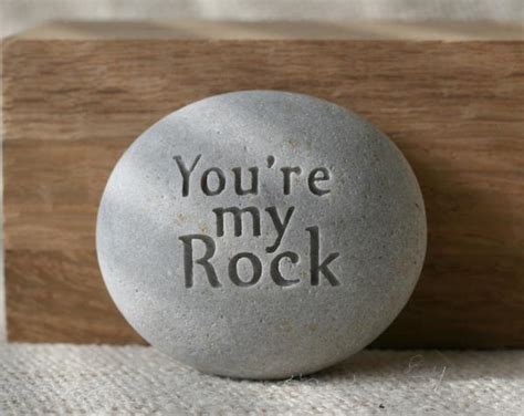 Honestly it's kind of perfect. You are my Rock - engraved stone gift - ready to ship ...
