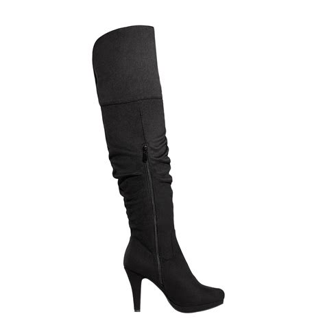 dream pairs womens ladies thigh high over the knee boots stretch high heel boots ebay