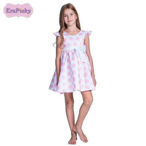 Erapinky Casual Dress For Girls Bowknot Ball Gown Summer Dress Kids