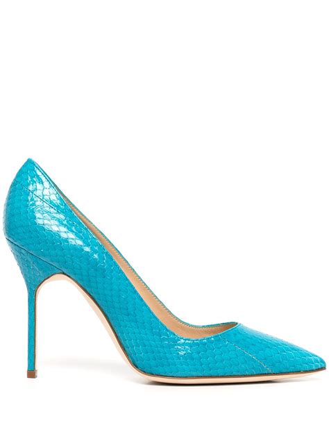 Manolo Blahnik Bb Snakeskin Effect Mm Pumps Farfetch