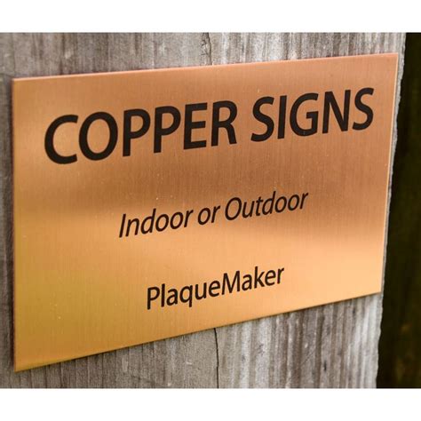 Custom Copper Sign Engraved Metal Sign Or Color Printed Metal Sign