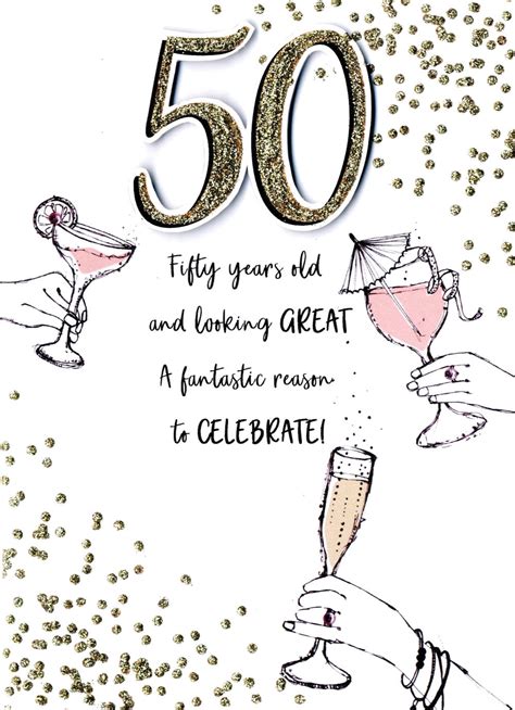 50 And Looking Great 50th Birthday Greeting Card Cards